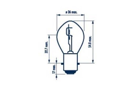 495313000 Лампа S2 12V 35/35W BA20d NARVA 49531