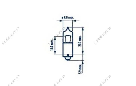 H6W 12V 6W BAX9s |MINIATURE HALOGEN LAMPS| NARVA 68161 (фото 1)
