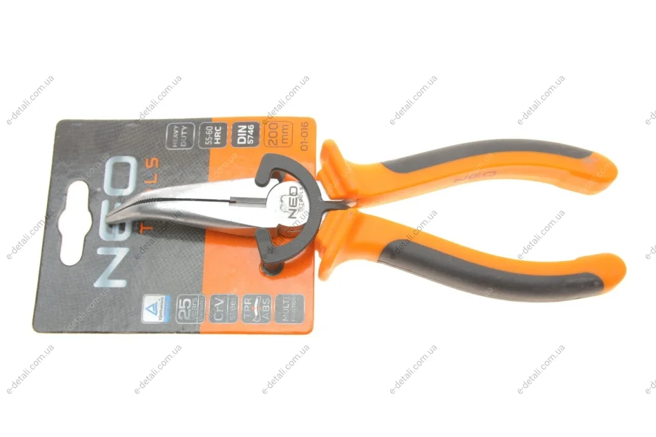 Плоскогубцы загнутые с удлиненными губками 8" L-200 мм Neo-tools 01-016 (фото 1)