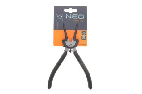 Щипцы загнутые для внутренних стопорных колец 1,3x10-25 мм L-180 мм Neo-tools 01-088