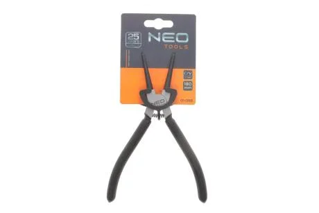 Щипцы загнутые для внутренних стопорных колец 1,3x10-25 мм L-180 мм Neo-tools 01-088