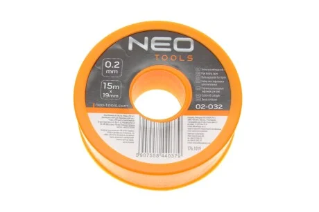 Фум-лента для труб 19x0,2 mm L-15 m Neo-tools 02-032