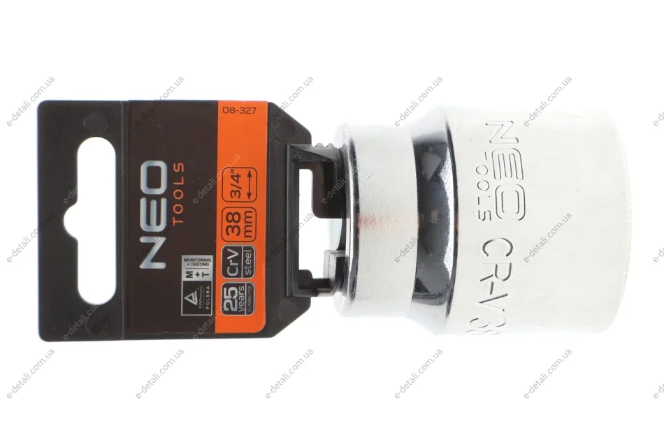 Головка торцевая 12-граней 3/4" 38 мм (хромированная) Neo-tools 08-327 (фото 1)