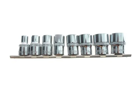 Набор головок SPLINE 1/2" 10-24 мм 8 ед. на планке (мультипрофиль,хромированные) Neo-tools 08-651