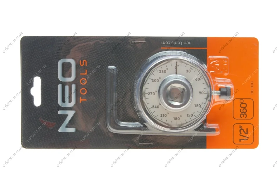 Кутомір аналоговий 1/2" для вимірювання кута повороту 360° Neo-tools 08-830 (фото 1)