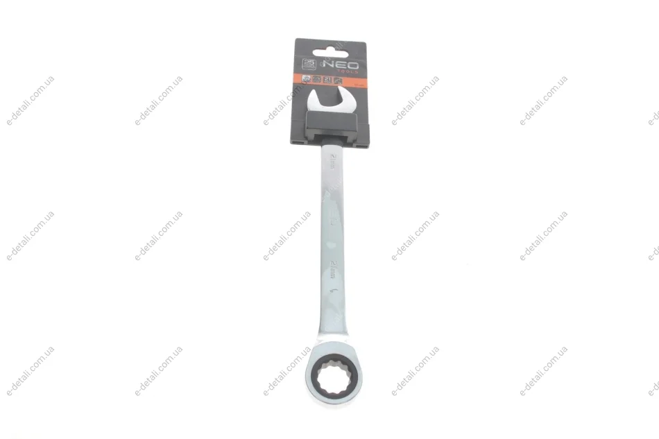 Ключ рожково-накидной с трещоткой 21 мм 72 зуб. L-290 мм Neo-tools 09-069 (фото 1)