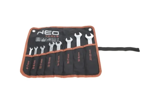 Набор ключей рожковых 6x7-20x22 мм 8 ед. Neo-tools 09-851