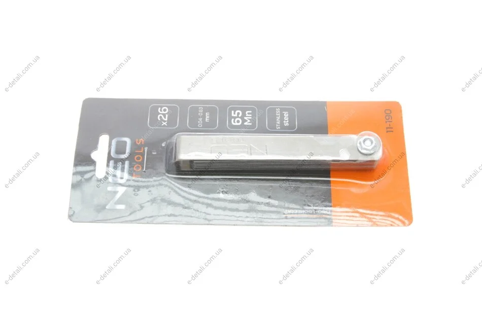 Набор щупов метрических (26шт) (0.04-0.63mm) Neo-tools 11-190 (фото 1)