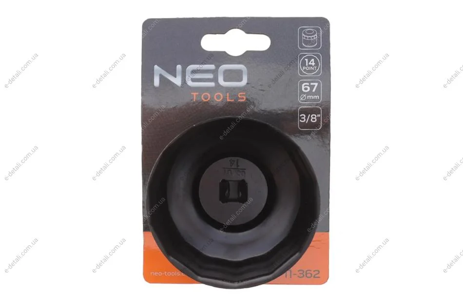 Насадка для замены масляного фильтра 3/8" (d=67mm/14 граней) Neo-tools 11-362 (фото 1)