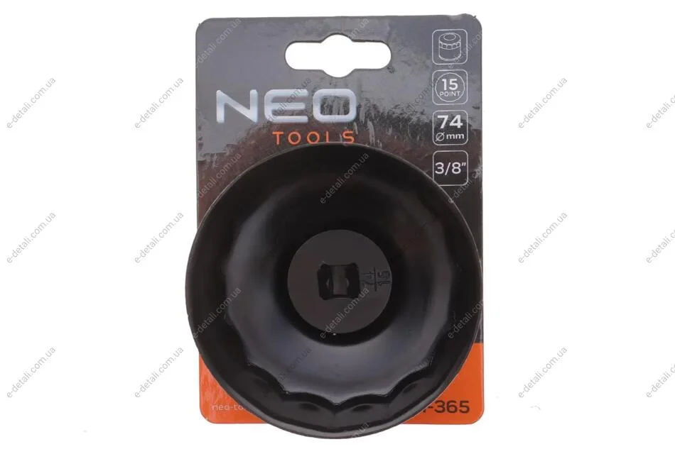Насадка для замены масляного фильтра 3/8" (d=74mm/15 граней) Neo-tools 11-365 (фото 1)