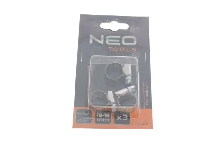 Хомут червячный Ø10-16x9 мм 3 ед. Neo-tools 11-401