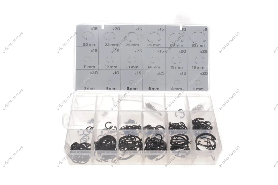 Кольцо стопорное (к-кт 300шт) (3mm-32mm) Neo-tools 11-975 (фото 1)