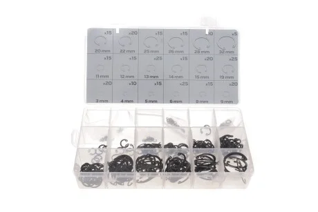 Кольцо стопорное (к-кт 300шт) (3mm-32mm) Neo-tools 11-975