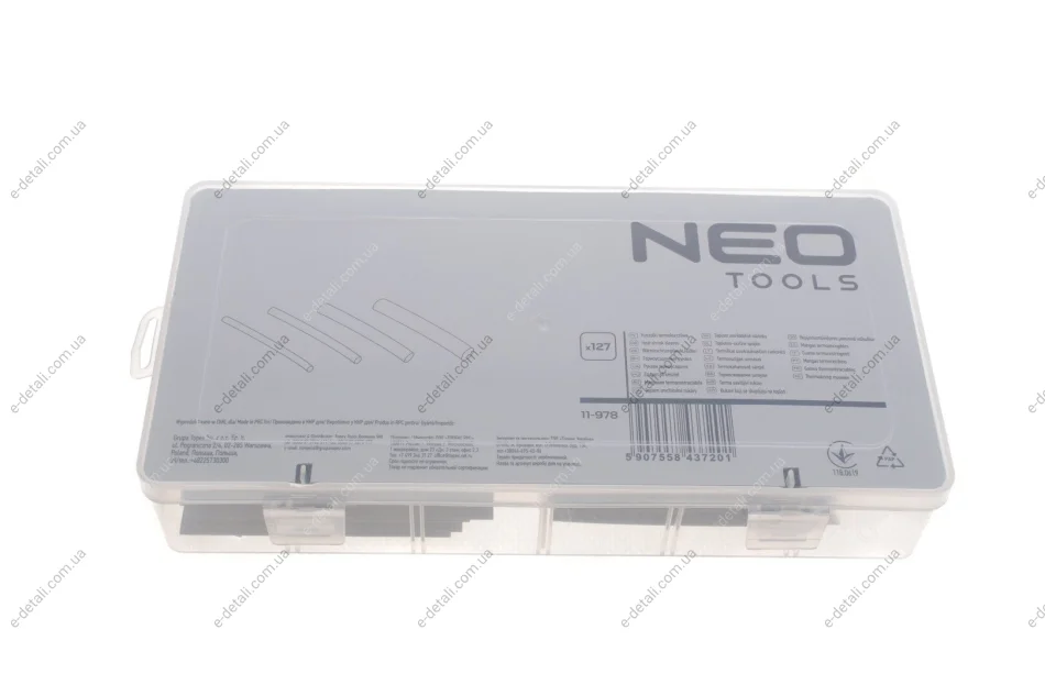 Термоусаживаема трубка (к-кт 127шт) (d=3.5mm-13mm) Neo-tools 11-978 (фото 1)