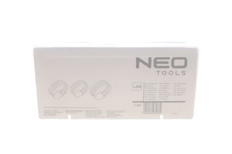 Набор хомутов червячных Ø16-32x9 мм 34 ед. Neo-tools 11981