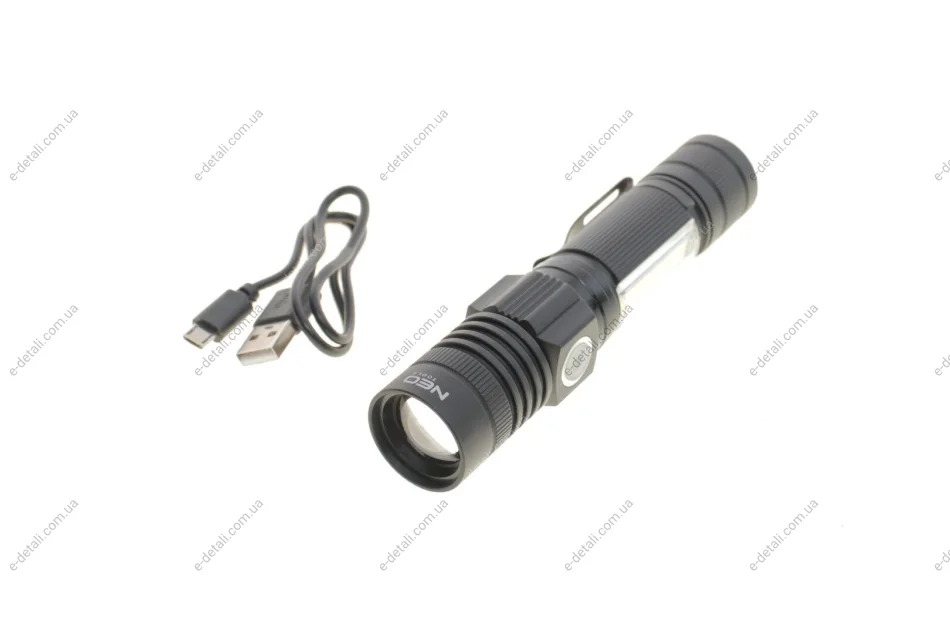 Фонарик аккумуляторный 800Lm 2IN1 CREE T6 LED+COB/10W (USB) Neo-tools 99-033 (фото 1)