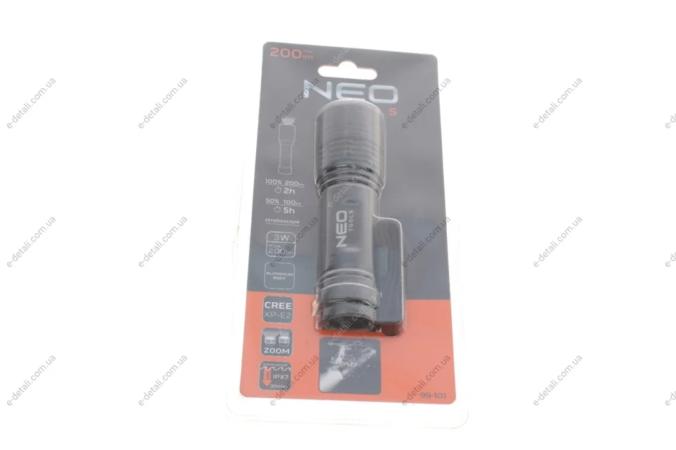 Фонарик алюминиевый 200Lm/3xAAA/IPX7/LED SMD Neo-tools 99-101 (фото 1)