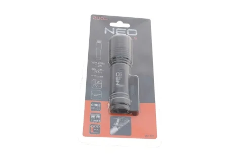 Фонарик алюминиевый 200Lm/3xAAA/IPX7/LED SMD Neo-tools 99-101