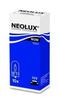 Автолампа Neolux W3W W2,1x9,5d 3 W прозрачная NEOLUX N504