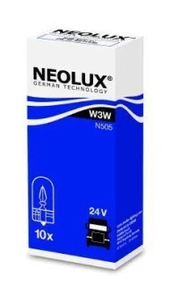 Автолампа Neolux W3W W2,1x9,5d 3 W прозрачная NEOLUX N505
