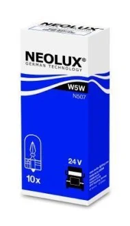 Автолампа Neolux W5W W2,1x9,5d 5 W прозрачная NEOLUX N507