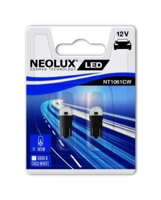 Автолампа Neolux W5W W2,1x9,5d 0,5 W белая NEOLUX NT1061CW02B (фото 1)