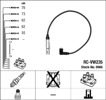 Комплект проводов зажигания NGK 0966 (фото 1)