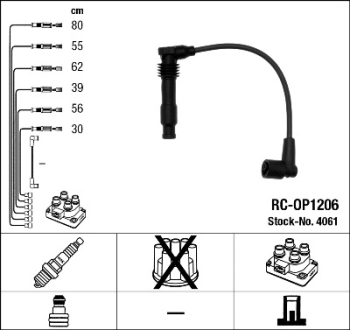 Комплект проводів запалення NGK 4061