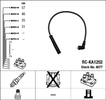 Комплект проводів запалення NGK 4077 (фото 1)