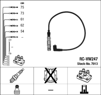 Комплект проводов зажигания NGK 7013 (фото 1)
