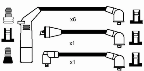 Комплект проводів запалення NGK 8286