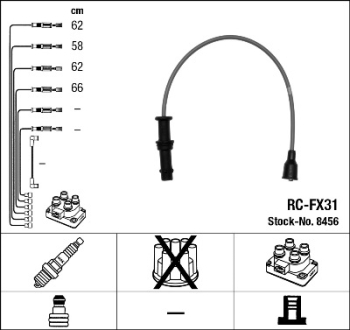Комплект проводів запалення NGK 8456