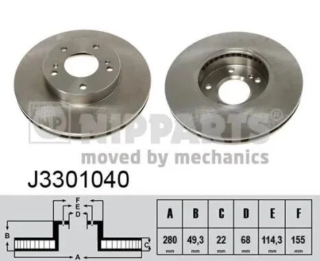 Тормозной диск NIPPARTS J3301040 (фото 1)
