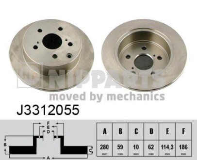 Гальмівний диск NIPPARTS J3312055