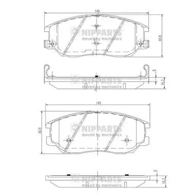 Гальмiвнi колодки дискові NIPPARTS J3600327 (фото 1)