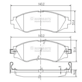 Тормозные колодки NIPPARTS J3600902