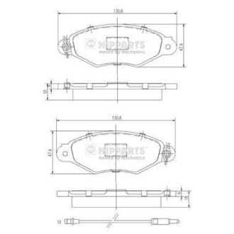 Гальмiвнi колодки дискові NIPPARTS J3601093