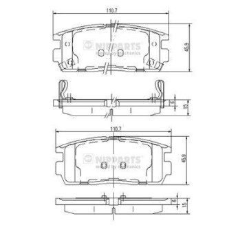 Тормозные колодки NIPPARTS J3610905