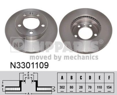 Гальмівний диск NIPPARTS N3301109