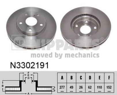 Гальмівний диск NIPPARTS N3302191