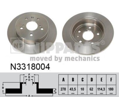 Гальмiвний диск NIPPARTS N3318004