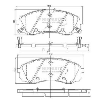 Тормозные колодки NIPPARTS N3600329