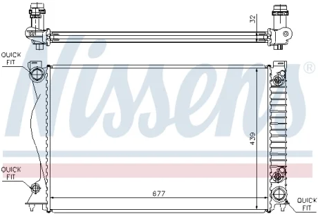 Радиатор охлаждения AUDI A6/S6 (C6) (04-) 2.8-3.2 FSI AT (выр-во Nissens) NISSENS 60236A