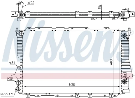 Радиатор охлаждения AUDI 100 (C4) (90-) /A 6 (C4) (94-) (выр-во Nissens) NISSENS 60477