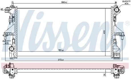 Радіатор охолодження CITROEN Jumper/ FIAT Ducato/PEUGEOT Boxer (вир-во Nissens) NISSENS 606554
