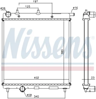 Радіатор системи охолодження NISSENS 61277