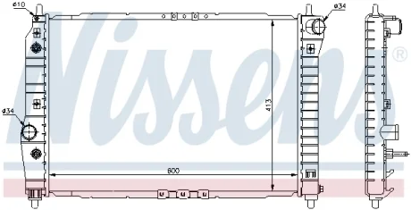 Радіатор охолодження CHEVROLET AVEO 1.5 (AT) (вир-во Nissens) NISSENS 61637
