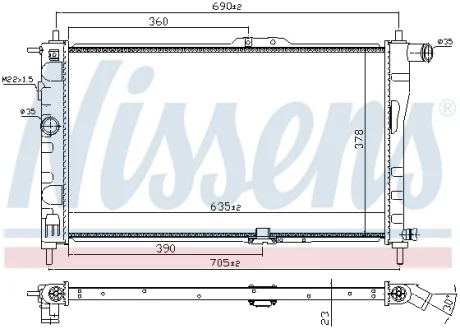 Радиатор системы охлаждения NISSENS 61651A