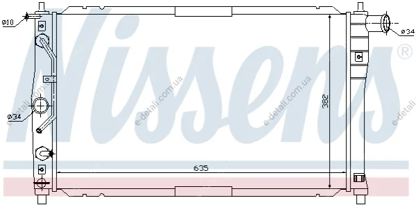 Радиатор охлаждения DAEWOO LANOS (97-) 1.3-1.6 i (выр-во Nissens) NISSENS 616551 (фото 1)