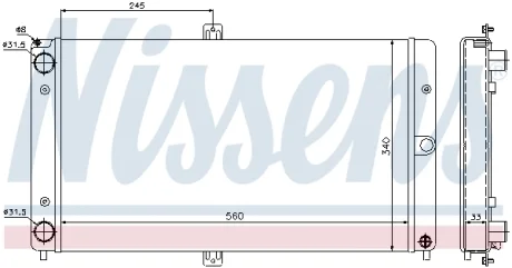 Радіатори вод. охолодж. ВАЗ 2110,-11,-12 (інж.)(вир-во Nissens) NISSENS 623552